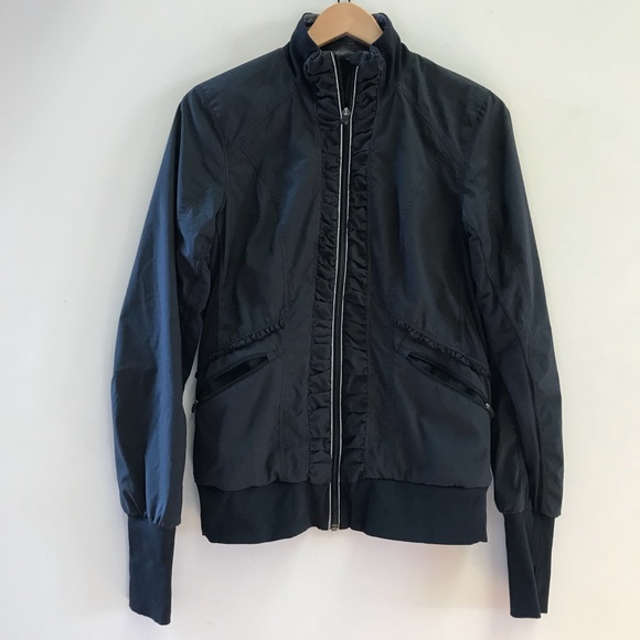 lululemon athletica Jackets & Blazers - Lululemon black zip up Ruffled jacket